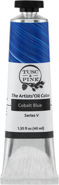 Tusc & Pine Artist Oil Paint - Cobalt Blue, 40 ml, Non-Yellowing, Rich & Creamy Consistency, Maximum Pigment Load, Small Batch Milled Oil Paints Made in the USA for Professional Artists