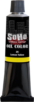 Soho Urban Artist Oil Paint - Lemon Yellow, 50 ml Tube - Best Valued Oil Colors for Painting, Excellent Pigment Load