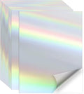 Printable Sticker Paper, 20 Sheets Printable Holographic Sticker Paper, Laser/Inkjet Printing- Holographic, Letter Size (8.5" x 11")