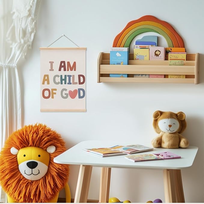 Christian Decor Boho Poster Hanger, Jesus Religious Wall Decor, Christian Gifts Bible Verse Spiritual Gifts Wall Art Wall Hanging Banner Farmhouse Church Bedroom Playroom Living Room Decor