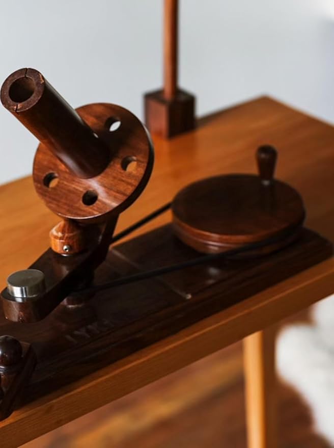Nagina International Wooden Handcrafted Heavy Duty Wooden Yarn Ball Winder - Premium Crafted Knitting Crocheting Accessories & Combo Set - Table Top Yarn Swift (Rosewood)