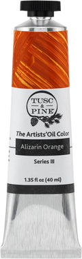 Tusc & Pine Artist Oil Paint - Alizarin Orange, 40 ml, Non-Yellowing, Rich & Creamy Consistency, Maximum Pigment Load, Small Batch Milled Oil Paints Made in the USA for Professional Artists