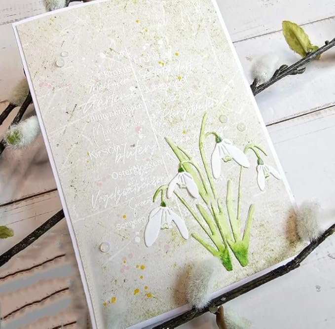 Lapoo Metal Cutting Die for Scrapbooking, 3D Backgrounds Frame New Cutting Dies DIY Album Card Making Decor Paper Craft Metal Die Cuts Party Wedding Decorations (Herbal A 2.8 x 2.5 in)