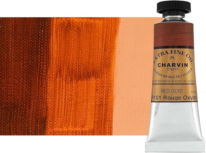 Charvin Extra Fine Oil Paint, Red Oxide 20 mL - Triple-Milled, Rich Texture, Poppy Oil-Based, Light-Fast, Handmade, Archival Quality