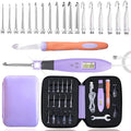 Yarniss 18 Size Counting Crochet Hooks Set with Light, Digital Crochet Hooks with Metal Head 2.0mm~14.0mm