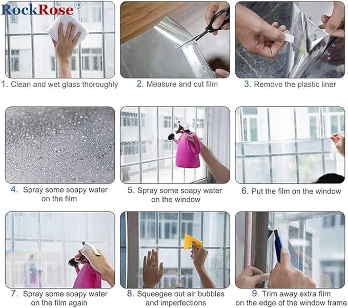 UV 99% Security and Safety 4 Mil Clear Window Film Shatterproof Anti Shatter Tempered Glass Film for Home and Office Windows (Clear, 36 in x 10 FT)