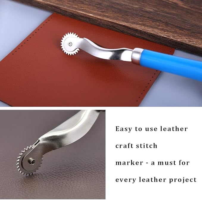 LUNARM 2 Pcs Tracing Wheel Sewing Tool, Plastic Handle Needle Point Tracing Wheel, Random Color Tracing Wheel Sewing Tool, Professional Stitch Marking Spacer for Arts and Leather Crafts