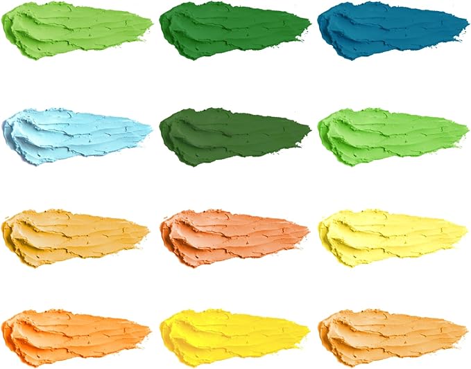 qianshan Soft Oil Pastels Set of 12 Colors,Non Toxic,Soft Texture Vibrant and Creamy Oil Crayons Pastels Art Supplies For Professional Artists Beginners Drawing.Orange&Green