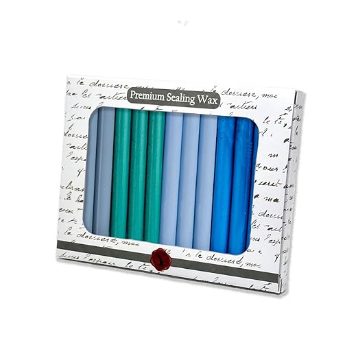 Caribbean Blue Premium Glue Gun Sealing Wax for Wax Seal Stamps, Letters, Wedding Invitations-Pack of 12