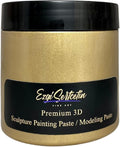 3D Sculpture Painting Paste|Texture Paste|Decorative Plaster|Ready to Use|Unique Colors|Ideal for Artwork|Stencil|Flowers|Texture|Art Relief|New Formula| 6 oz (Metallic Gold)