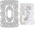 Lace Flowers Background Frame Cutting Dies, Lace Frame Die Cuts Metal Embossing Stencils Template Mould for Card Scrapbooking and DIY Craft Album Paper Card Decor