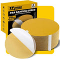 6-Inch 800-Grit Gold PSA Sanding Discs, 50 Pack – Pro-Grade Self-Adhesive Stickyback Sandpaper with Quick-Release Tabs for DA Sander, Ultra-Smooth Automotive/Wood/Metal Sanding