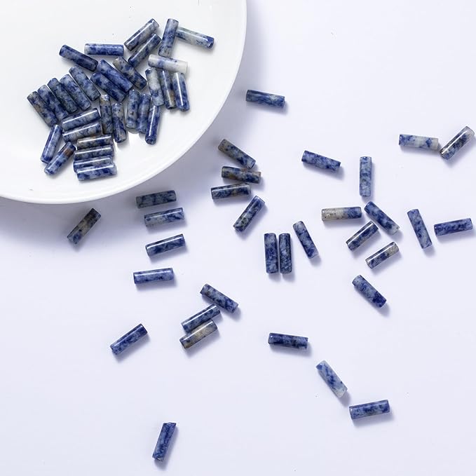 Natural Blue Sodalite Cylinder Tube Beads 4x13mm 38cm/str Loose Semi Gemstone Stone Beads for Making Bracelets Necklace Earrings