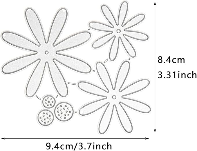 Cutting Dies Metal Stencils Scrapbooking Tools DIY Embossing Template for Paper Card Making Album Arts Crafts Supplies (Daisy Flower Set-9.4x8.4cm)
