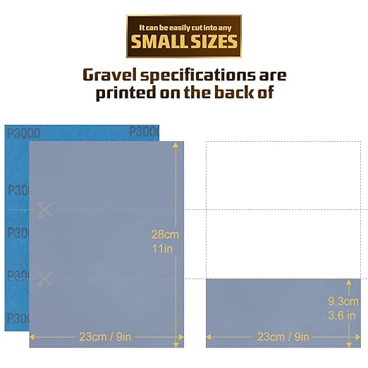 Sandpaper 3000 Grit, Wet Dry Sanding Sheets, High Performance Sand Paper for Wood Furniture Finishing, Metal Grinding, Automotive Polishing, 9 x 11 inches, 15-Sheets