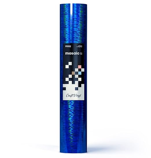 VViViD Mosaic+ Crafting Vinyl (Blue Brushed Holographic, 1ft x 5ft)