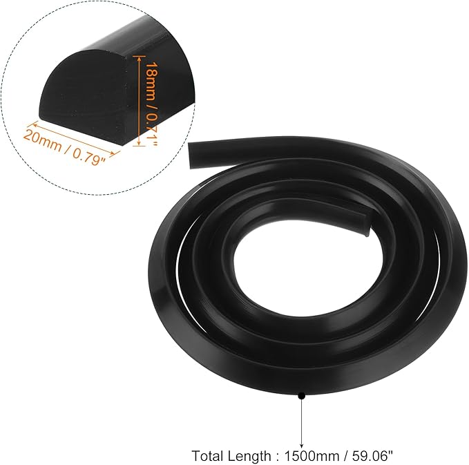 uxcell Flexible Molding Trim, 59 Inch Flexible Quarter Round Molding Silicone Peel and Stick Trim Self Adhesive Shower Water Barrier for Corner Decor Bathroom Kitchen, Black