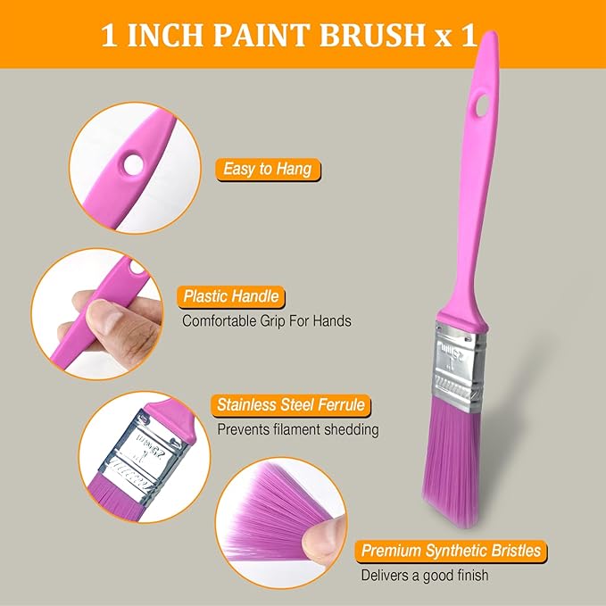 4-inch Paint Roller Tray Set, 15-Pack Painting Tool Kit - 11 Paint Tray & Liners, Foam & Microfiber Paint Roller, Roller Frame, Paint Brush for Painting Wall, DIY Project