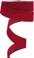 MEEDEE 1.5 Inch Velvet Wired Ribbon - 25 Yards Dark Red, Perfect for Christmas Tree, Wreaths & Bows