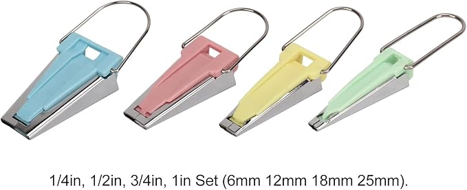 Bias Tape Makers Kit 4 Size costura, 1/4inch 1/2inch 3/4inch 1inch DIY Quilting Tools Kit for Hem Sewing and Quilting