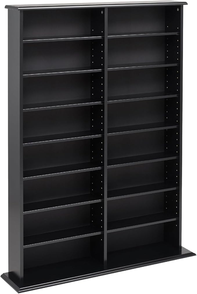 Prepac 2 Column Display Cabinet Media Storage, 38.75" Wide, Black
