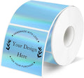 2" x 2" Square Thermal Labels Stickers, Holographic Thermal Stickers Labels, Waterproof Glitter Direct Thermals Label for Small Business, DIY Design- Holographic Blue