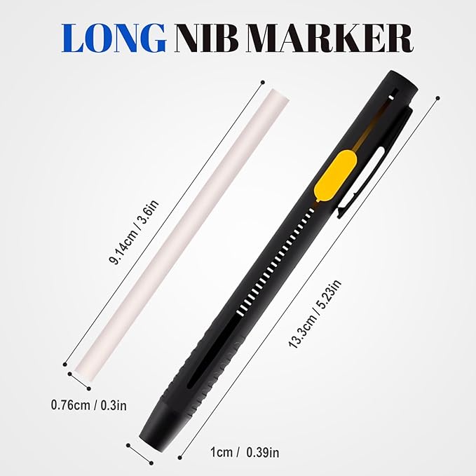 Heat Erasable Fabric Markers for Sewing, Quilting & Embroidery & DIY Crafts - Washable, Refillable DIY Chalk Pens for Cotton & Knitted Fabrics, Sewing Supplies (1 Pen + 20 Refills)