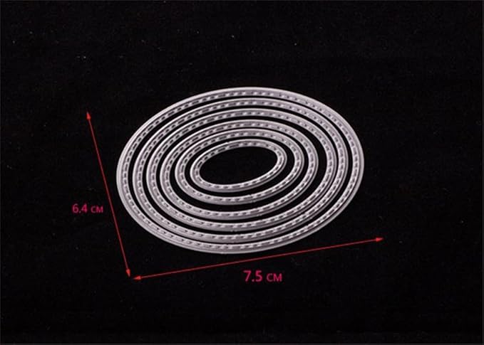 Mvchifay Cutting Dies Happy Birthday Thanks Metal Stencils Scrapbooking Tool DIY Emboss for Paper Card Making (Ovals Set)