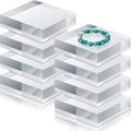 Remerry 8 Pieces Acrylic Display Block 4 x 4 x 1 Inch Clear Polished Acrylic Square Display Cube Block Stand Holder for Rings Jewelry Ornaments