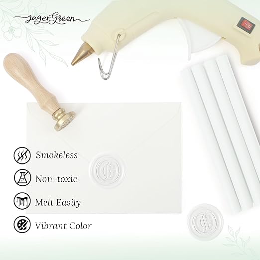 Glue Gun Wax Seal Sticks, 8 Pcs White Sealing Wax Sticks for Wedding Invitation Envelopes, Antique Stamp Seals, Letter Sealer, Scrapbook Supplies, Christmas Cards, Gifts Wrapping