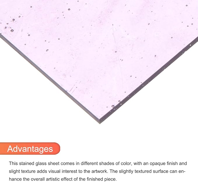 MECCANIXITY 2 Pcs Stained Glass Sheet Mosaic Tile 7.9 Inch x 5.9 Inch Purple Color Stained Glass Sheets for Crafts DIY Art Project