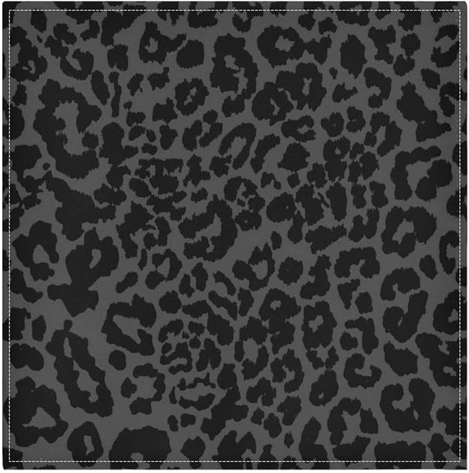 ALAZA Dark Gray Cheetah Leopard Print Cloth Napkins Set of 4, 20x20 Inch Washable and Reusable Napkin for Decoupage Dinner Party Everyday Use