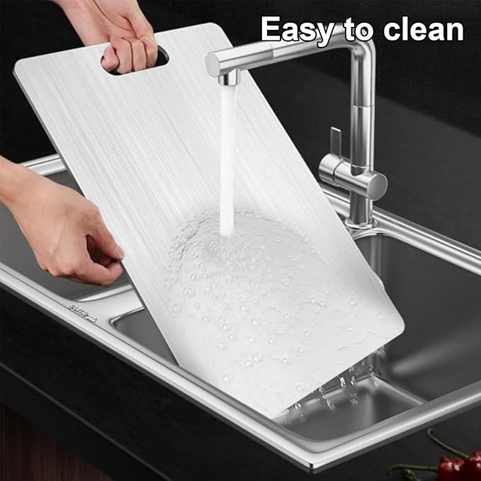 Titanium Cutting Boards for Kitchen,Katuchef Titanium Cutting Board,Non toxic Doubld-Side Available Chopping Boards, Easy to Clean and Store(2PCS-M+L)