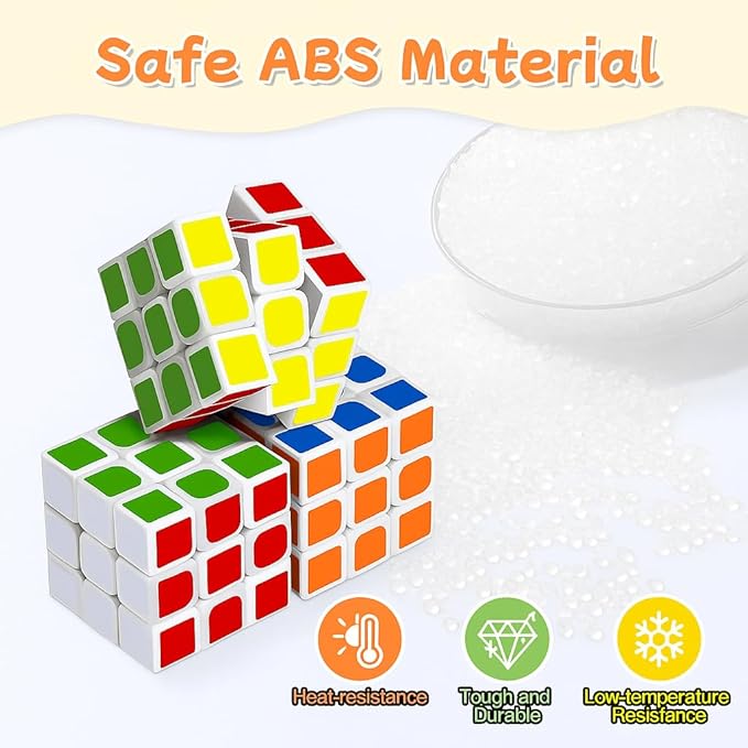 24 Pack Mini Puzzle Cubes Party Favors for Kids, 3x3 Mini Magic Cube Puzzle Prize Set for Kids School Rewards, 1.18inch Bulk Small Toys for Party, Birthday, Christmas Stocking