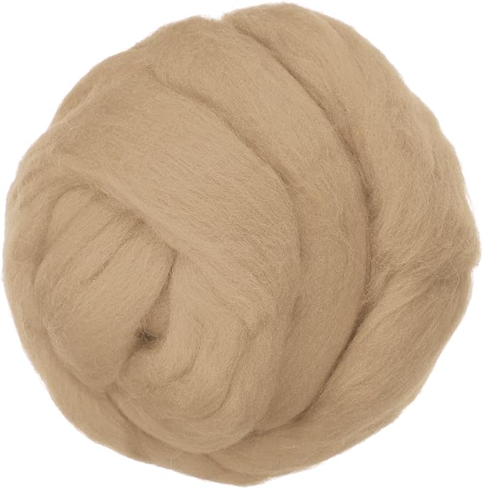 PATIKIL Wool Roving Yarn, 250G/8.8OZ Felting Wool Pure Roving Yarn, Khaki