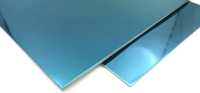 TGXRZX Metallic Lake blue Cardstock Paper,Size 8 "x 11" (250gsm), 15PCS, Mirror Finish Gold Foil Board for Crafting, Invitations, and Decorations,Die Cut and Plotter,Card Making (Lake blue)
