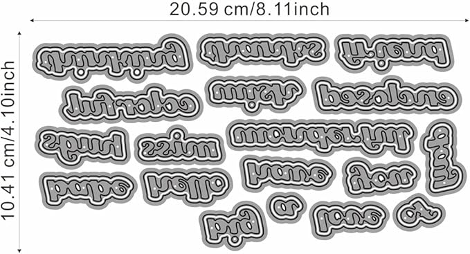 Metal Cutting Dies DIY Merry Christams Embossing Stencil Template Scrapbooking Card Making Mold Photo Album Arts Crafts Tools (Hello Thanks-20.6x10.4cm)