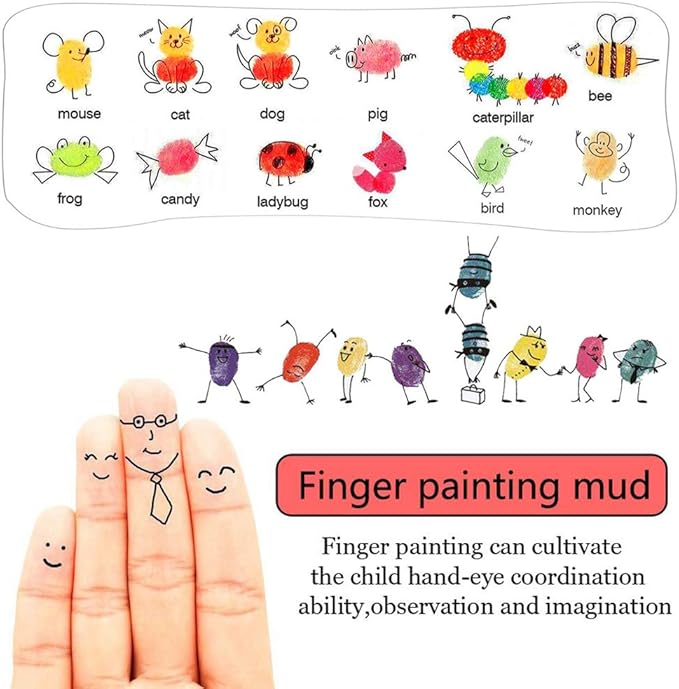 Washable Ink Pads for Kids Rubber Stamps, 20 Colors Stamp Ink Pads, Fingerprint Crafts Stamp Pad for Kids, Paper, Scrapbooking, Wood Fabric