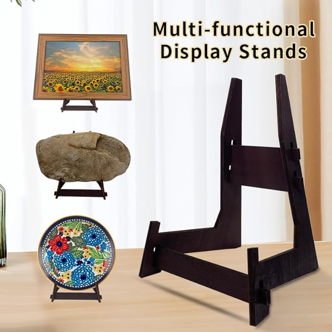 1 Pack 13 Inch Plate Stand, Wooden Display Stand Plate Stands for Display Decorative Picture Frame Stand, Easel Display Stand,Book Display Stand, Plate Holder Display Stand (13 Inch-1PCS)