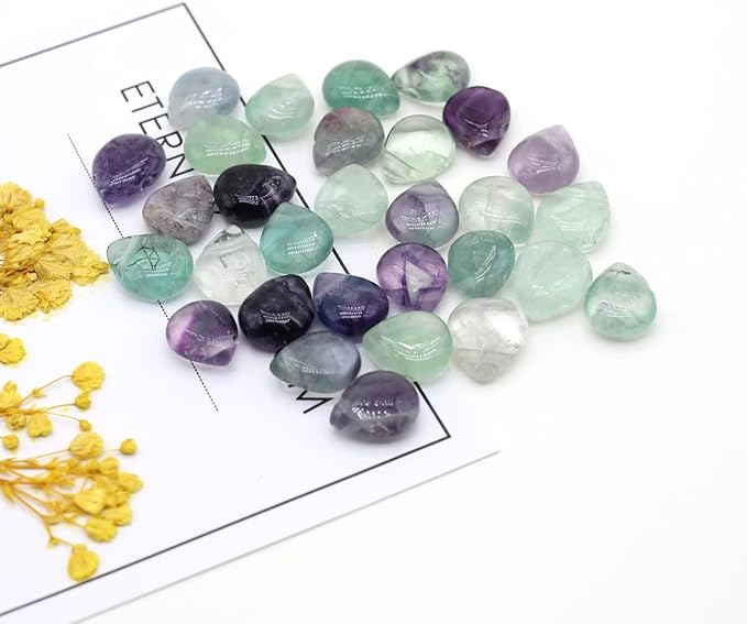 LE SKY 50 Pcs Natural Stone Beads Waterdrop Shape Healing Chakra Polished Assorted Crystal Quartz Agate Stone Charms for Jewelry Making Necklace Bracelet