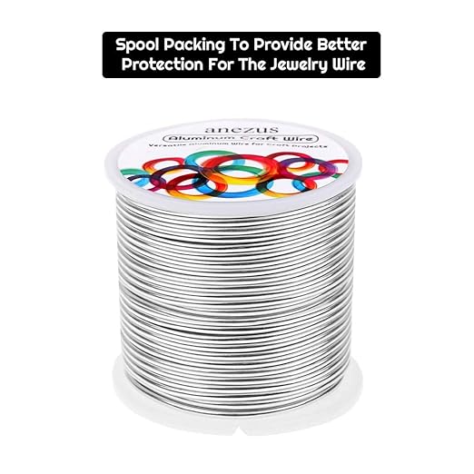Anezus 12 Gauge Aluminum Wire 100 Feet - 2mm Metal Armature Bendable Sculpting Wire for Crafts, Wreath Making, Jewelry Making, Beading, Floral (Silver)
