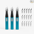 3 PCS Exacto Knife,Hidden Blade Design at The End,Comes with 5 Spare High Qualiry Carbon Steel Exacto Knife Blades. Craft Knife for Crafting, Arts,Modeling,Scrapbooking,Stencil,DIY Projects.Blue