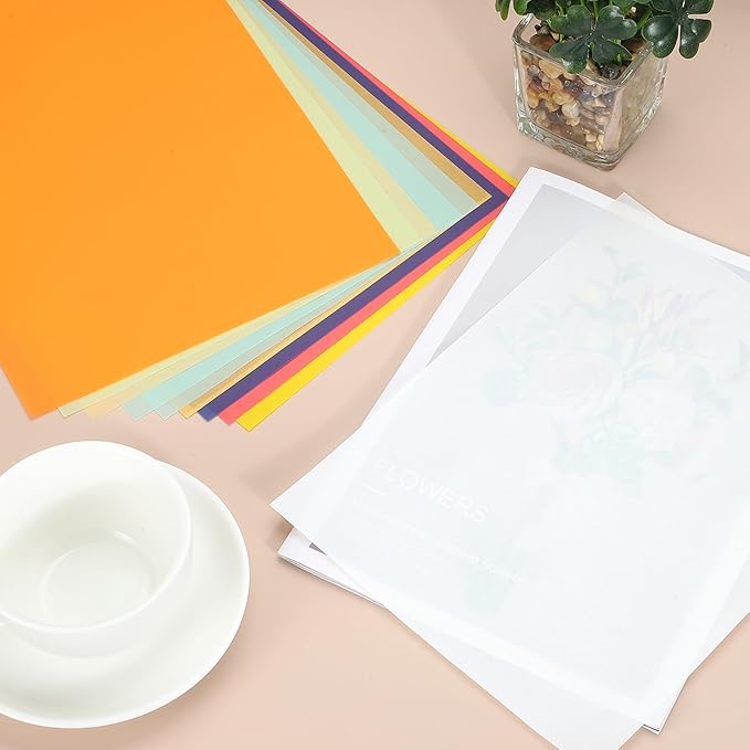 PATIKIL 30 Sheets Vellum Paper 8.5x11inches, Printable Translucent Paper 100GSM Colored for Invitations Laser Inkjet Printing Card Making Crafting Wedding Tracing, Orange