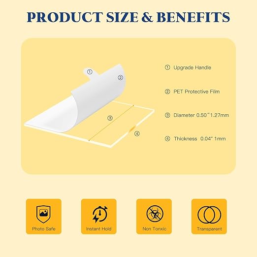 0.5'' Double Sided Adhesive Dots, 75Pcs Clear Adhesive Mounting Putty, Waterproof No Residue Adhesive Putty, Sticky Putty for Wall Hanging, Crafts, Posters Festival Decoration Museum