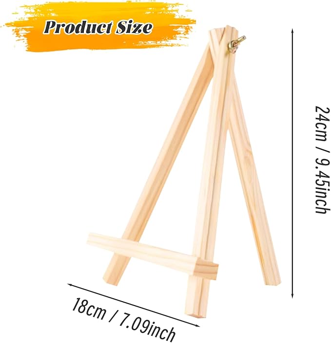 12 Pack Easel for Painting, 9 Inches Easel, Tabletop Painting Canvas Tall Wood Display Easels Set of 12, Art Craft Painting Easel Stand for Artist Adults Students