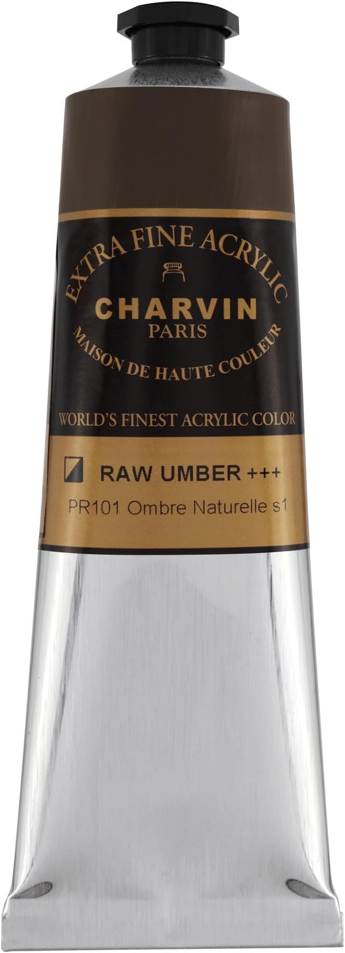Charvin Extra Fine Professional Acrylic Paint - Raw Umber, 150ml Tube, Triple-Milled, Lightfast Pigments, Open Stock Artist Acrylic Paints in Nature-Inspired Hues