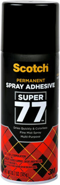 Scotch Super 77 Multipurpose Adhesive Spray, Bonds to Fabric, Cardboard, Plastic, Metal, Wood, Felt, and More, 10.7 Ounces (7716)