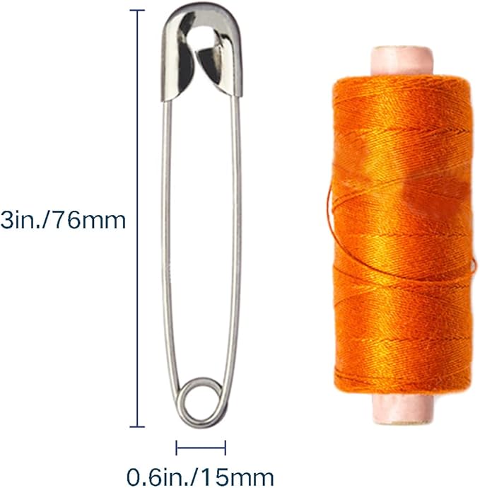 vrupin 50PCS Safety Pins, 3Inch/76mm Safety Pins Metal Nickel Plated Steel Sewing Accessories Kit for Baby Clothing, Crafts & Arts