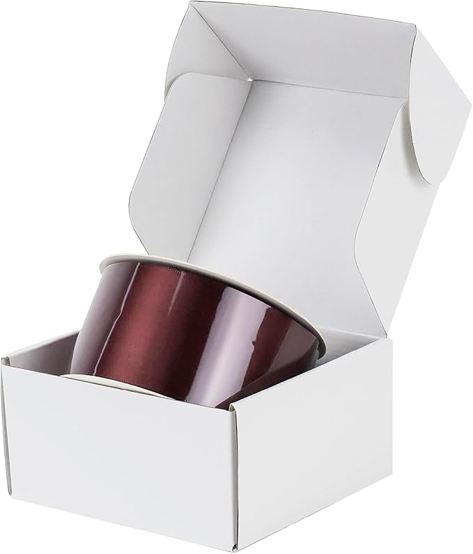 HUIHUANG Burgundy Ribbon 2 inch Double Side Burgundy Satin Fabric Ribbon for Crafts, Bows Making, Flower Bouquet Wrap, Gift Wrapping, Wedding Decor, Home Decor, Hairs-25 Yards/Roll
