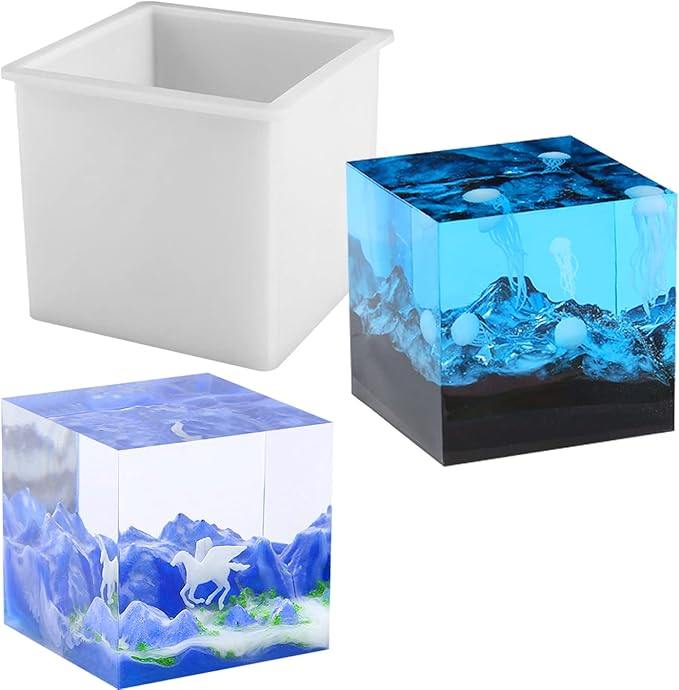 4 Inch Cube Silicone Mold Super Large Square Resin Mold Resin Epoxy Casting Molds